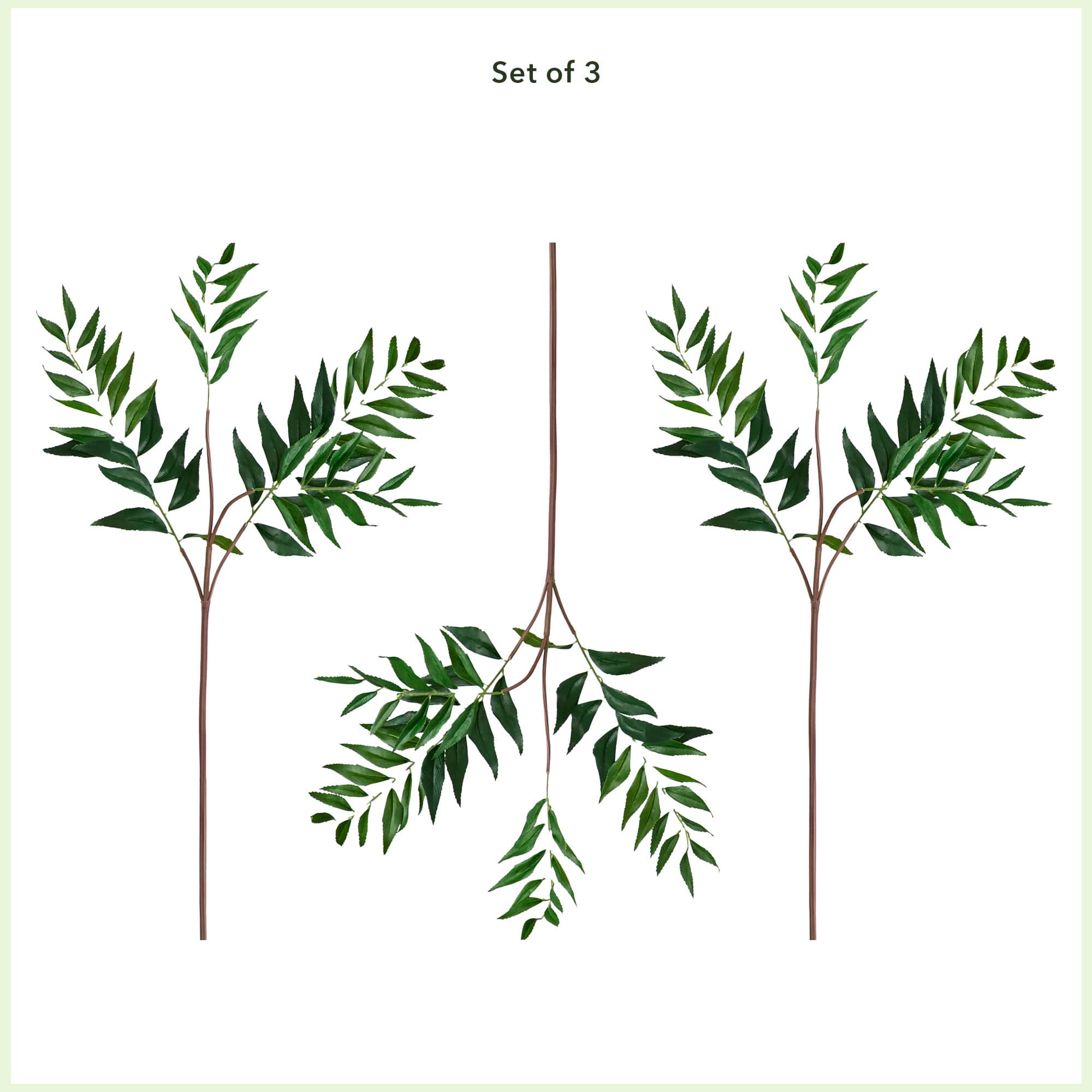 38" Green Palmate Fern Stems, 3ct.